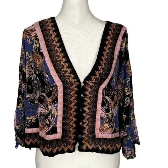 FREE PEOPLE Women Bundle of 10 Long Sleeve Top Sz XS Multicolor 3-27 - Picture 10 of 16